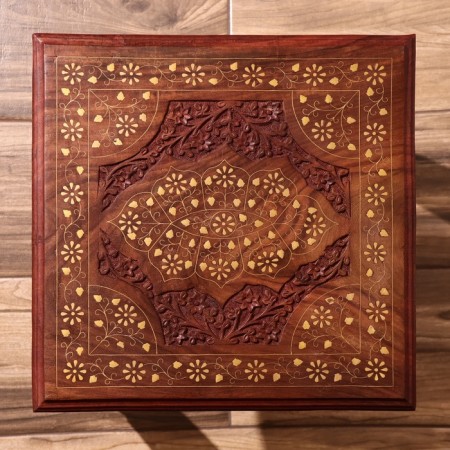 Coffee table 38x38x42 cm, shisham tree-2