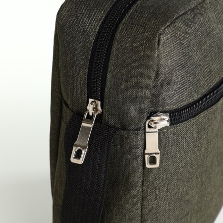 Bag Male Vertical, 18*7*21 cm, lightning department, 2 n/pocket, green-3