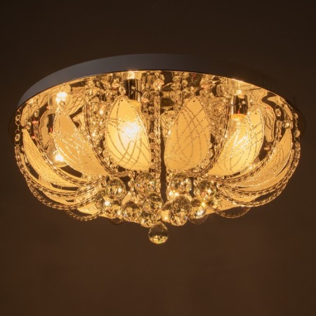 Svetogor chandelier "Drops" 8x60W E27 LED lighting chrome 60x60cm-12