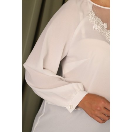 Female blouse, size 52, white color-5