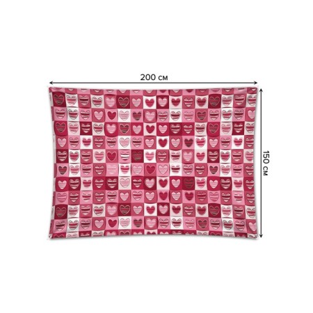 Decorative panel with photo printing "Pann with hearts", horizontal, size 150x200 cm-1