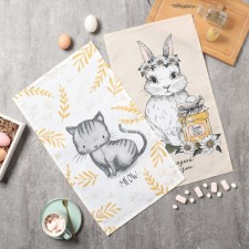 A set of towels of the kitchen shade 