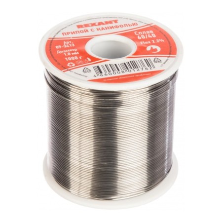 Solder with rosin Rexant, 1000 g, d = 1 mm, tin 60% lead 40%