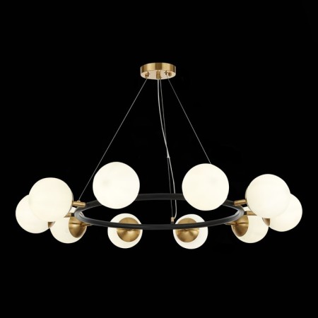 Suspended EVOLUCE lamp. Sle220403-10. Forli. 10x60 watts, E27, 90x90x18 cm, black color, brass-1