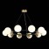 Suspended EVOLUCE lamp. Sle220403-10. Forli. 10x60 watts, E27, 90x90x18 cm, black color, brass