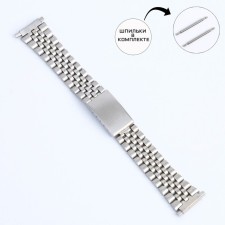 Solomon watch strap, 22 mm, metal, L-16.5 cm, silver