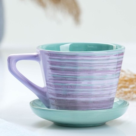 Tea couple "Nostalgia No. 2" 0.2l / 9x7cm + saucer 9cm, lavender-1