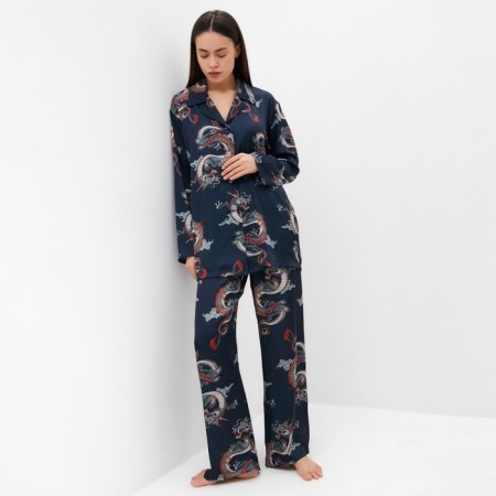 Female pajamas (shirt and trousers) KAFTAN "Dragon", size 44-46, blue-2