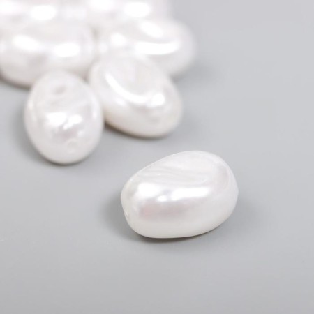 Beads for creativity plastic "Pearls with a hole" set of 12 pcs 1x1.4x1.3 cm