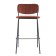 Bar stool Eirill, 560 × 475 × 990 mm, velor, brick color