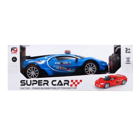 Radio -controlled “Police” machine works on batteries, blue color-5