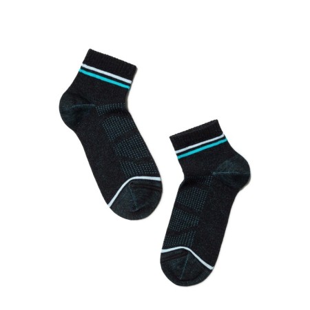 Noski short children's CONTE KIDS Active, size 16, black color, turquoise-2