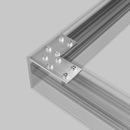 Corner connector for the Exiley overhead tire pipeline, 50x50x2 mm, silver-4