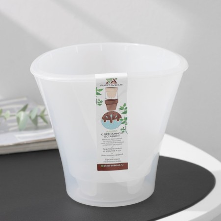 Kashpo for flowers with an insert "Lagoon", 1.5 l, the color is transparent-4