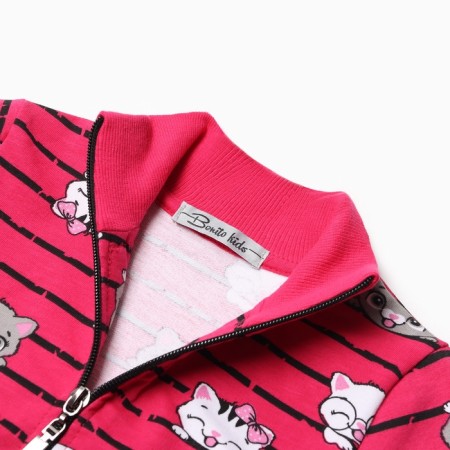 Sweatshirt for girls, color fuchsia, height 98 cm-1