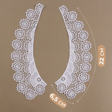Collar sewing, guipyur, 22 × 6.5 cm, white color-2