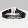 Bracelet male "chain mail", black color with black silver, 21 cm