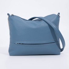 Bag Cross-Bodi with a zipper, blue color