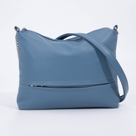 Bag Cross-Bodi with a zipper, blue color