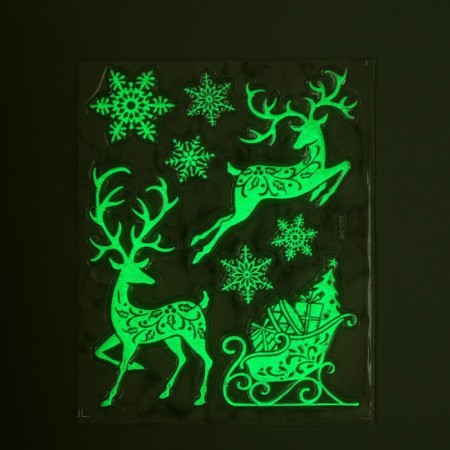 Stickers on the windows "New Year" deer, sled, 27 x 18 cm-1