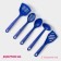 A set of kitchen supplies of the “Points”, 5 objects, the color of the blue