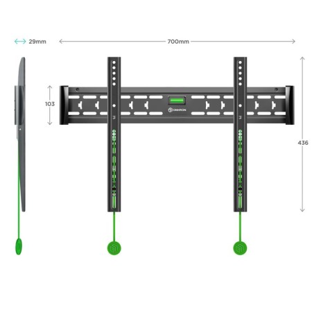Black Black 43 "-85" Max. 68.2kg, wall-mounted bracket-4