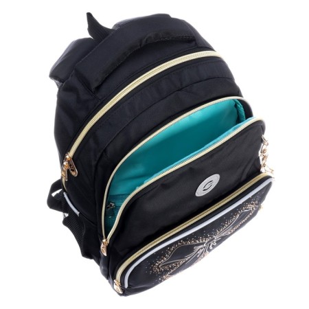 School backpack, 40 x 27 x 20 cm, Grizzly, ergonomic back, laptop department, black-11