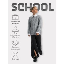 Sweater for the girl Knit Trend, height 146 cm, color gray color