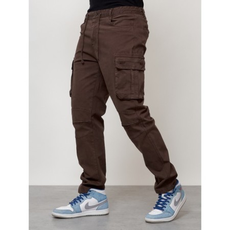 Cargo jeans men, size 48, brown color-6