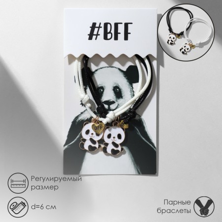 Bracelets "Demetrons" Panda and legs, black and white color, d = 6 cm