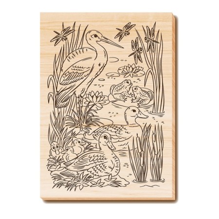 Board for burning and painting "on the pond" A4, 1 pc.-2