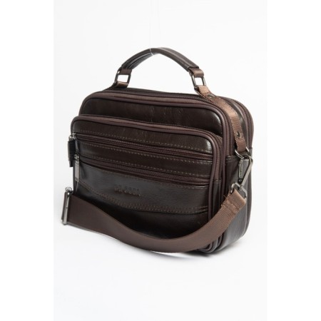 Bag Cross-Body Men, genuine leather de-gosa brown, 23x10x19 cm-1