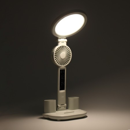 Clock - electronic lamp: calendar, thermometer, organizer, fan, 7 watts, 3 modes, USB-5