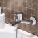 Bath mixer "RMS" SL132-009E, pour 95 mm, shower set, zinc, chromium