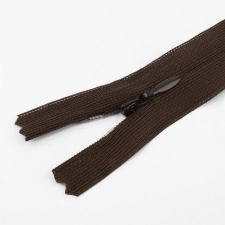 Lightning secret, No. 3, non -proceeding, locking machine, 60 cm, brown color-1