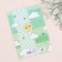 Birth certificate "Airy balls" embossing, green background, a5