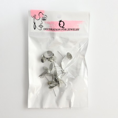 Fundamentals for a bubble, a platform of 10 mm, pair, cm-1110, (set 10 pcs.) Silver color-3