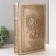 Safe-book wood to the leatherette "flower" embossing, under metal 30x20x6.8 cm