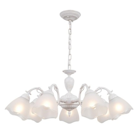 Suspended chandelier Citilux "Latur" CL413270, 46x33 cm, 7x75W, E27, white color