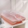 Box for storing shoes with a lid "Traces", 37 × 22 × 14 cm, pink color