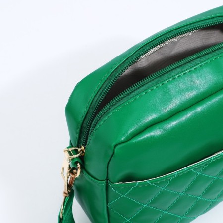 Bag Cross-Bodi with a zipper, green color-8