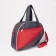 Sports bag with lightning, without lining, external pocket, gray/red color