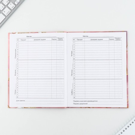 School Diary 1-11 Grade Universal “September 1: Marble”, solid cover 7BC, glossy lamination, 40 sheets-5