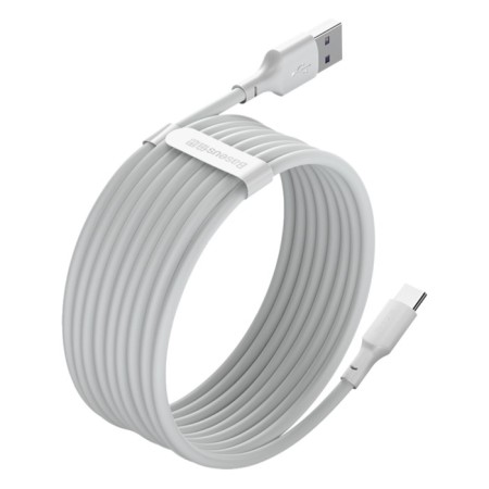 Cable Baseus, Type -C - USB, 5 A, PVC braid, 1.5 m, white-5