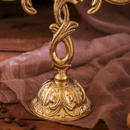 Brass Brass for 3 candles "curls" 21x8.5x19.5 cm-5