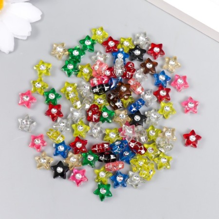 A set of beads for creativity plastic "Star with a rhinestone" 0.4x1x1 cm 20 g