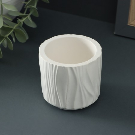 Kashpo - the candlestick "Waves" 8x7cm, white-2