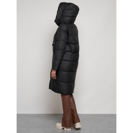 Coat insulated winter female, size 46, black color-7