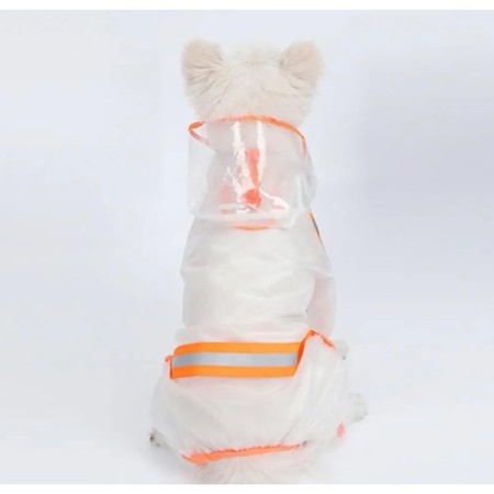 Complete raincoat for dogs, rr s (DS 25, OG 37 cm, weight 3-5 kg), transparent-orange-2