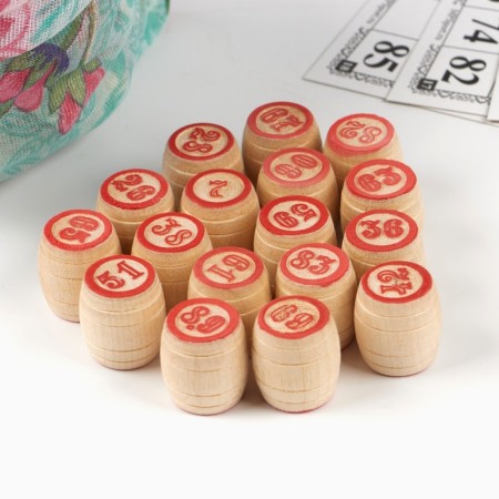 Lotto Russian, wooden, board game "My family", with barrels-1